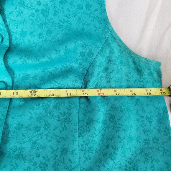 Coldwater Creek Teal Embroidered dress - Picture 4 of 9